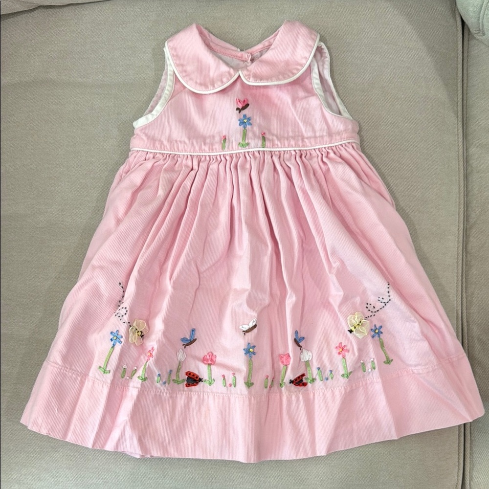 Pink Embroidered Toddler Dress